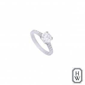 Harry Winston Platinum Brilliant Love Diamond Ring 1.09ct E/VS1 XXX